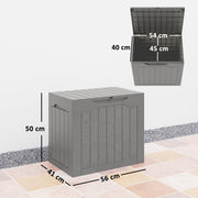 93L Waterproof Plastic Garden Storage Box With Carry Handles For Outdoor Use Khaki