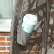 Sand Brown Swivel Egg Chair with Cushions Foldable Basket Seat and Metal Frame by Outsunny