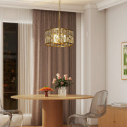 72 Drop Crystal Glass Chandelier Ceiling Light for Dining Room or Hallway, Gold-Tone
