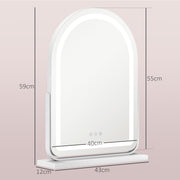White LED Vanity Mirror 43 x 59cm Modern Touch Control by HOMCOM