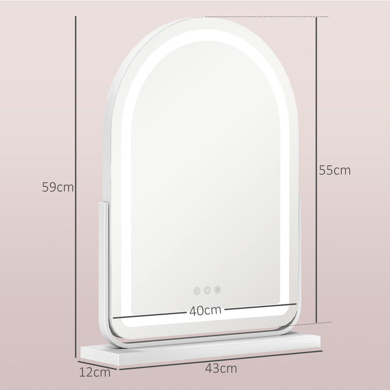 White LED Vanity Mirror 43 x 59cm Modern Touch Control by HOMCOM