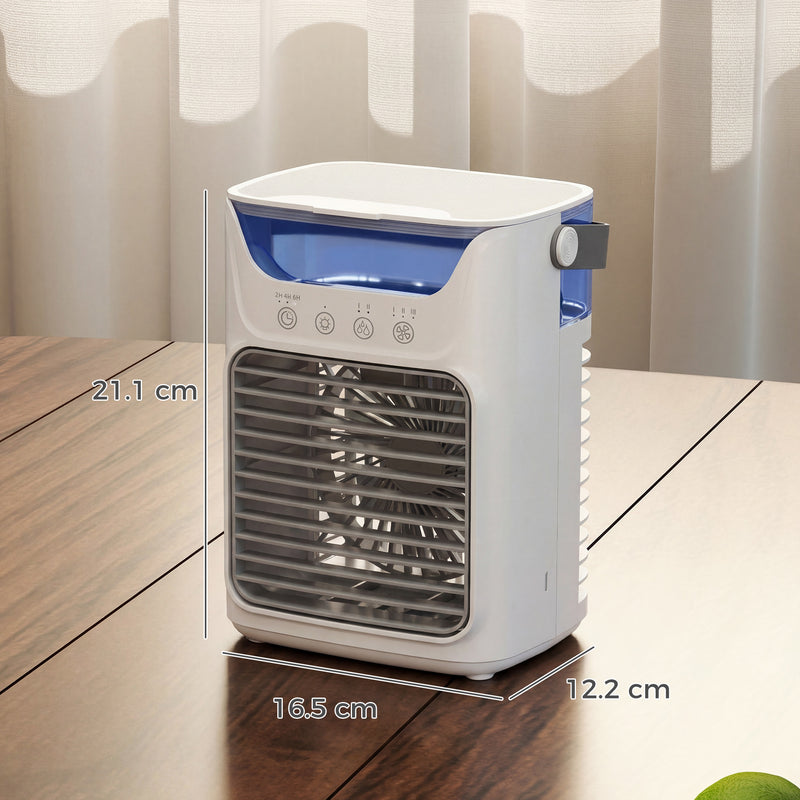 Desk Fan with Cooling Mist and Aroma Diffuser for Home or Office Grey AOSOM