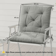 Set of Two Light Grey Outdoor Seat Cushions Weather Resistant by Outsunny