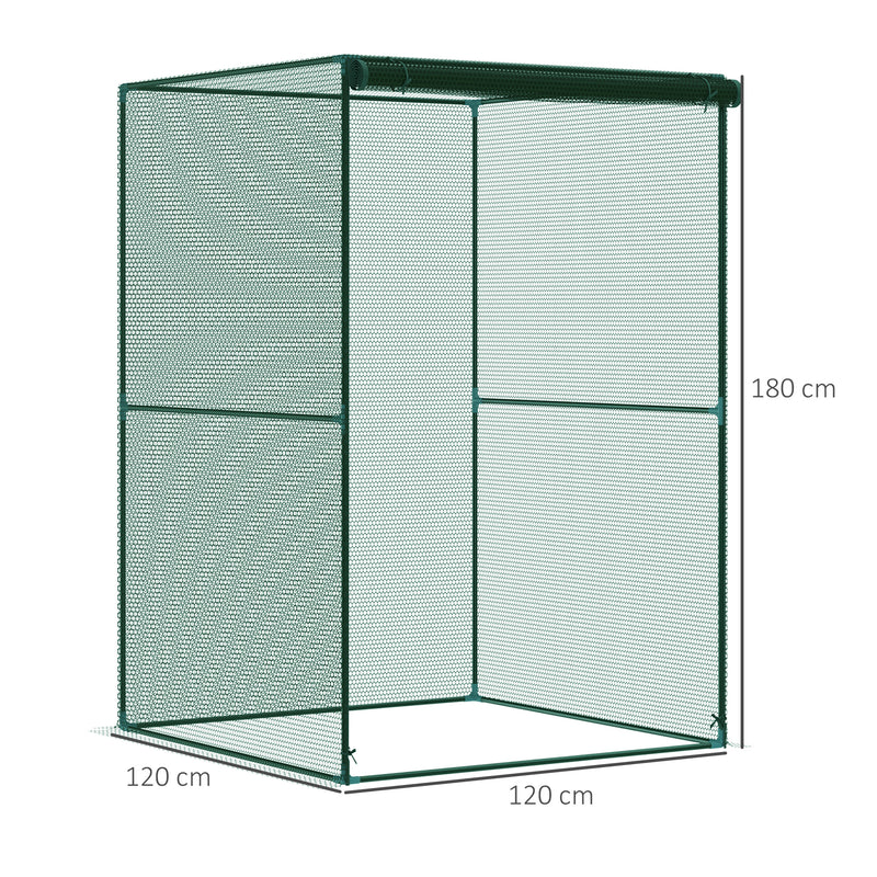 Compact Plant Cage With Netting For Protecting Vegetables and Flowers, Green AOSOM