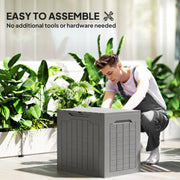 93L Waterproof Plastic Garden Storage Box With Carry Handles For Outdoor Use Khaki