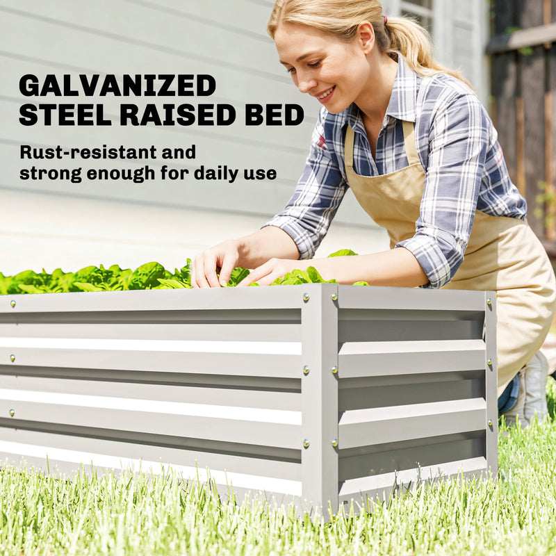 Mini Walk In Greenhouse With Raised Garden Bed And Roll Up Windows For Outdoor Growing White Outsunny