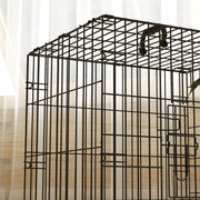 Foldable Black Dog Crate with Two Doors Tray and Cushion for Extra Small Dogs 60 x 40 x 50 by PawHut