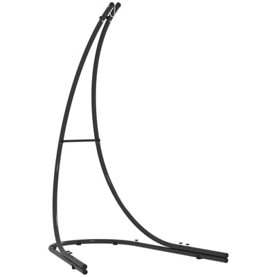 Black Heavy Duty Hanging Egg Chair Stand with Extra Large Base 150kg Capacity by Outsunny