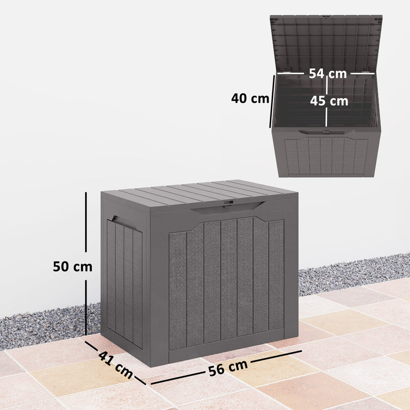 Outdoor Garden Storage Box with Lid  Water Resistant Lockable Plastic Deck Box Storage Container for Cushions, Wellies, Logs, Coal & Garden Tools (93L)