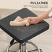 Black Adjustable PU Leather Rolling Stool with Wheels by HOMCOM