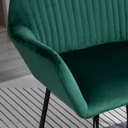 Velvet Accent Chair With Plisse Backrest for Living Room or Bedroom, Green