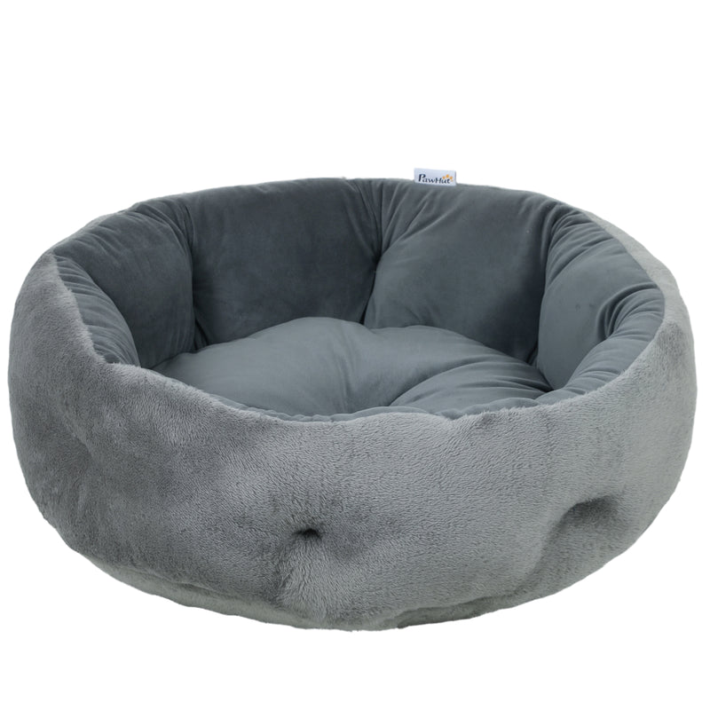 Cat Bed with Reversible Cushion for Year Round Comfort and Support Grey AOSOM