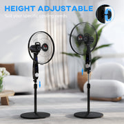 Pedestal Fan with Remote Control for Adjustable Cooling in Home or Office Black AOSOM