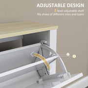 Shoe Cabinet for Hallway Storage Holds 16 Pairs Slim Design for Small Spaces White AOSOM