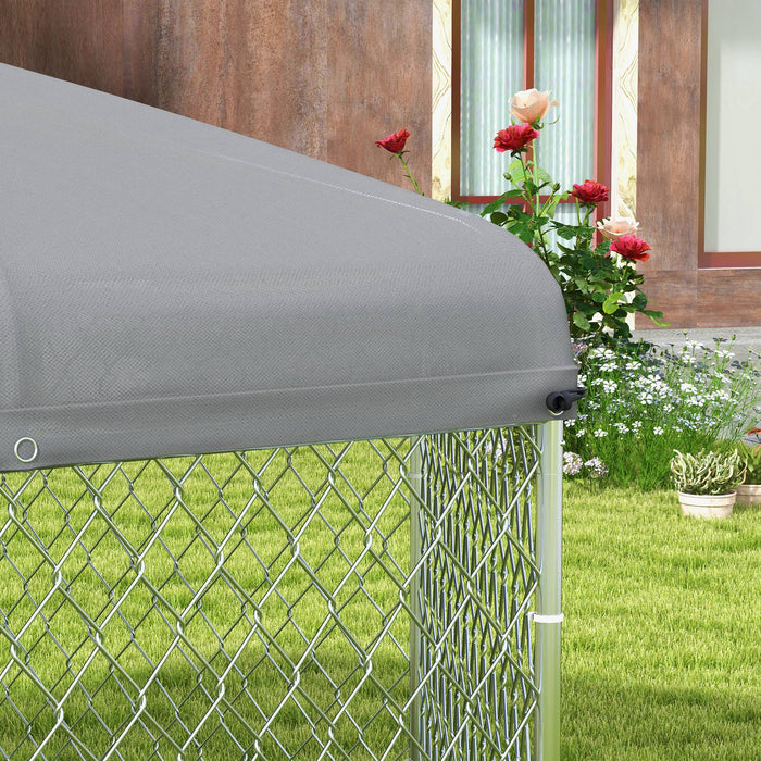Extra Large Outdoor Dog Kennel with Lockable Door for Garden Use Steel Frame Black
