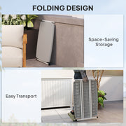 Minimal Folding Outdoor Table Grey and White Lightweight Portable by Outsunny