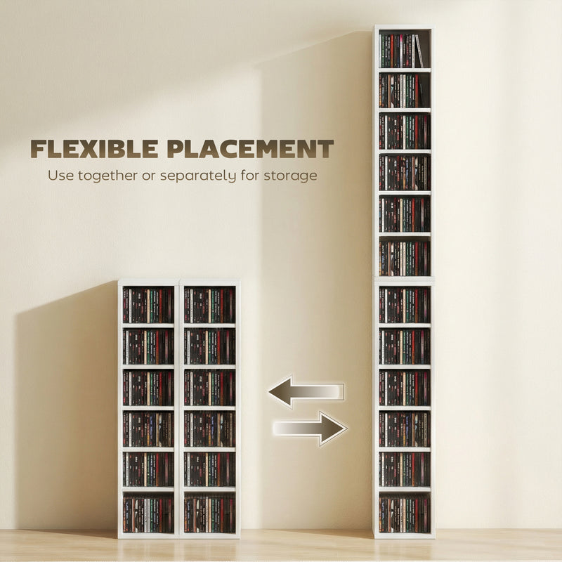 CD and Media Storage Shelves Set of 2 for Organised Home or Office High Gloss White