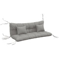 Light Grey Garden Chair Cushion Set with Ties and Pillows (Cushions Only)
