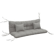 Light Grey Garden Chair Cushion Set with Ties and Pillows (Cushions Only)
