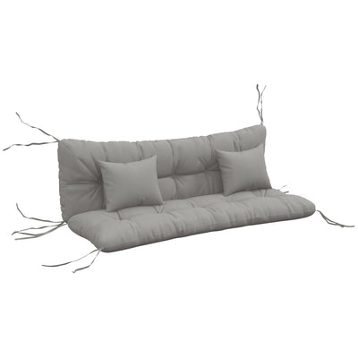 Light Grey Garden Chair Cushion Set with Ties and Pillows (Cushions Only)
