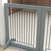 Grey Foldable Pet Gate with Three Panels and Two Support Feet by PawHut