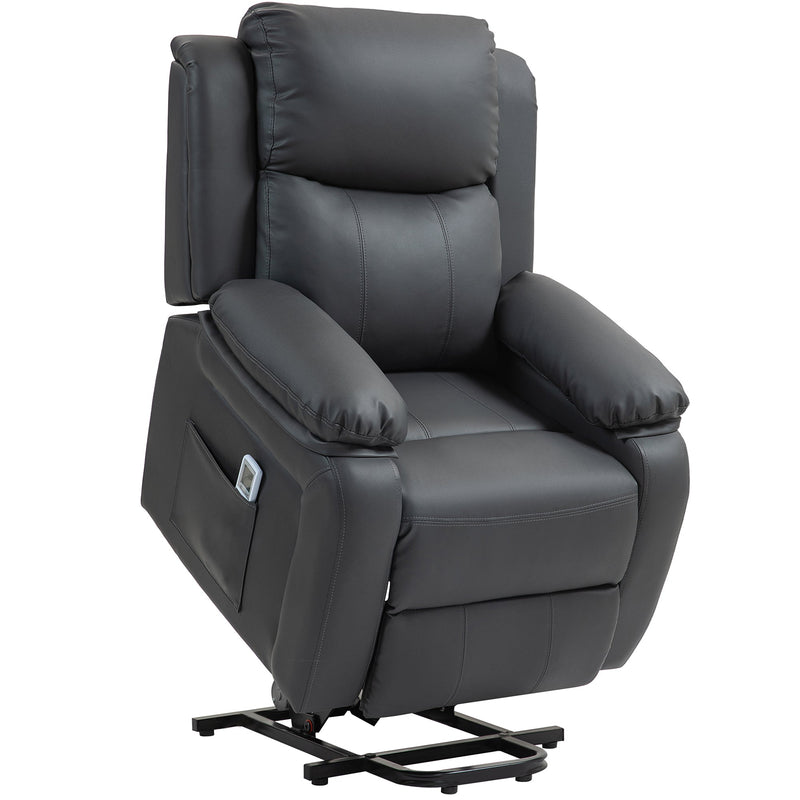 Electric Riser Recliner Chair Dark Grey - front view