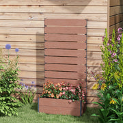Brown Wood Garden Planter Box With Trellis Back Ideal For Climbing Plants and Vines