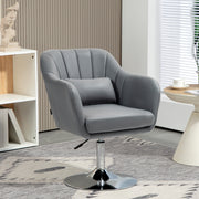 Swivel Accent Chair with Adjustable Height and Lumbar Support for Home Office Dark Grey