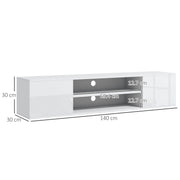 Wall Mounted TV Unit with Storage Shelves and Cable Management for TVs up to 60 Inch White