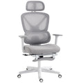 Ergonomic Office Chair with Adjustable Support and Mesh Back for Home Working Grey Homcom