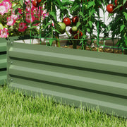Set of Two Green Galvanised Steel Garden Planters 60 x 100cm by Outsunny