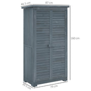Grey Fir Wood Garden Storage Cabinet 39.5 x 79cm by Outsunny