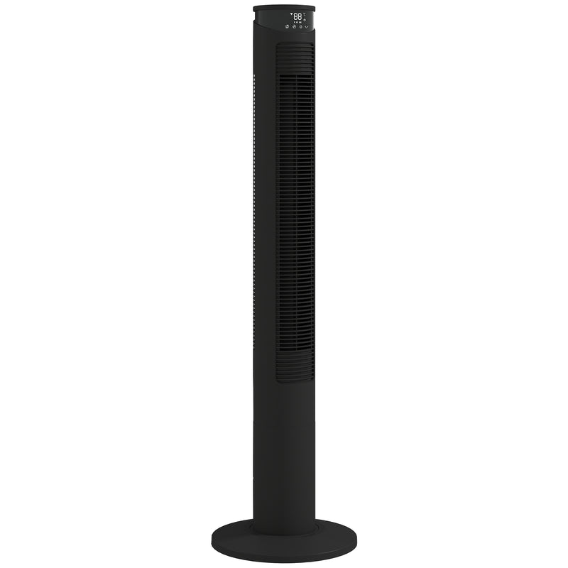 Tower Fan with Smart App Control and Quiet Sleep Mode for Cool UK Homes Black AOSOM