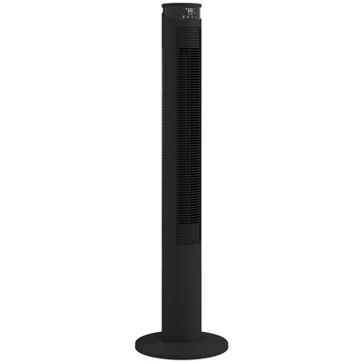 Tower Fan with Smart App Control and Quiet Sleep Mode for Cool UK Homes Black AOSOM