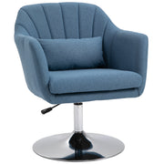 Swivel Accent Chair with Adjustable Height and Lumbar Support for Home Office Blue