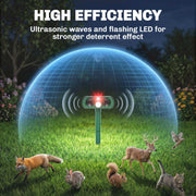 Solar Animal Repeller for Gardens with Ultrasonic Motion Sensor and Weatherproof Design Green Outsunny