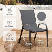 Three Piece Grey Outdoor Garden Furniture Set for Patio and Decking by Outsunny