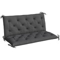 Garden Bench and Swing Seat Cushion for Two Seaters with Water Resistant Cover Black AOSOM