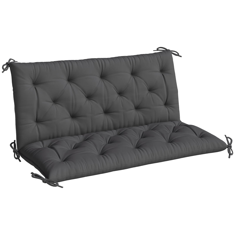 Garden Bench and Swing Seat Cushion for Two Seaters with Water Resistant Cover Black