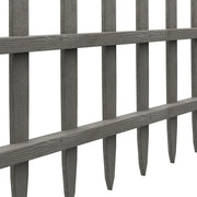 Grey Wooden Garden Edging Fence Set of 4 Decorative Panels for Landscaping Borders