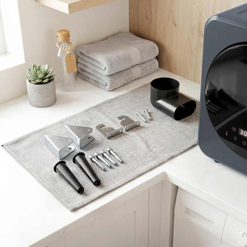 Compact Tumble Dryer for Small Homes with Space Saving Design and Easy Controls Grey AOSOM