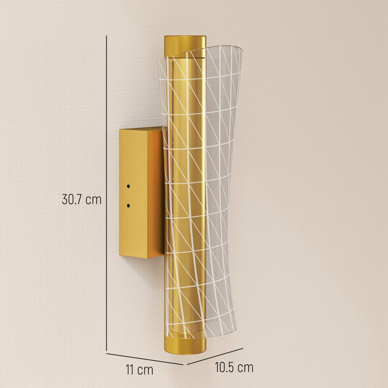 Gold LED Wall Lights 2 Pack With Adjustable Colour Temperature For Bedroom Or Hallway