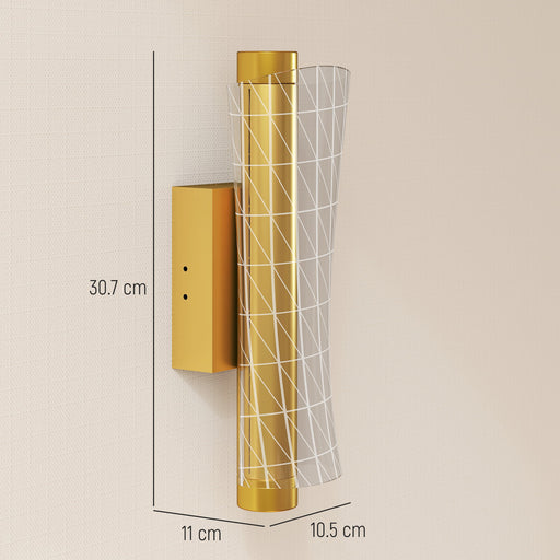 Gold LED Wall Lights 2 Pack With Adjustable Colour Temperature For Bedroom Or Hallway