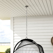 Dark Grey Hanging Egg Chair Rattan Swing Seat with Cushion and Headrest for Garden or Indoor by Outsunny