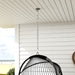 Dark Grey Hanging Egg Chair Rattan Swing Seat with Cushion and Headrest for Garden or Indoor by Outsunny