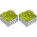 Set of Two Light Grey Steel Planter Boxes 60 x 60cm for Garden and Patio by Outsunny