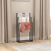 Freestanding Towel Rack for Quick Drying and Storage in Small Bathrooms Black Homcom