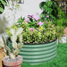 Light Green Galvanised Raised Garden Bed with Safety Edging and Gloves 120x120x43cm by Outsunny