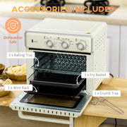 20L Mini Electric Oven with Adjustable Temperature Ideal for Small Kitchens Cream