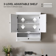 Wall Mounted Bathroom Cabinet With Adjustable Shelf For Organised Storage, White
